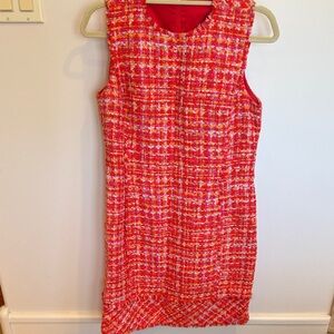 Elie Tahari Vibrant Red Tweed Mini Dress